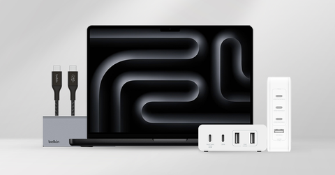 Belkin's accessories for New MacBook Pro with M3, M3 Pro and M3 Max chip.