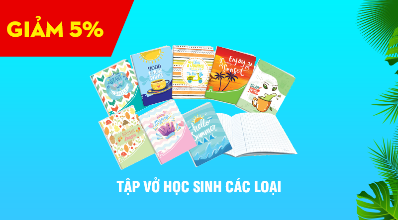 Giảm 5% đối các loại vở khác.