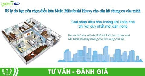05 lý do bạn nên chọn điều hòa Multi Mitsubishi Heavy cho căn hộ chung cư của mình