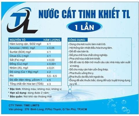 Nước cất 1 lần TL là gì ?