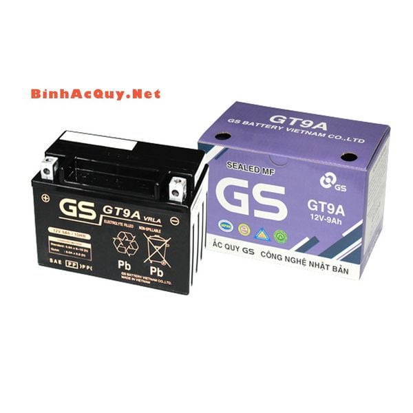 ắc quy gs gt9a (12v-9ah)dùng chpo xe spacy