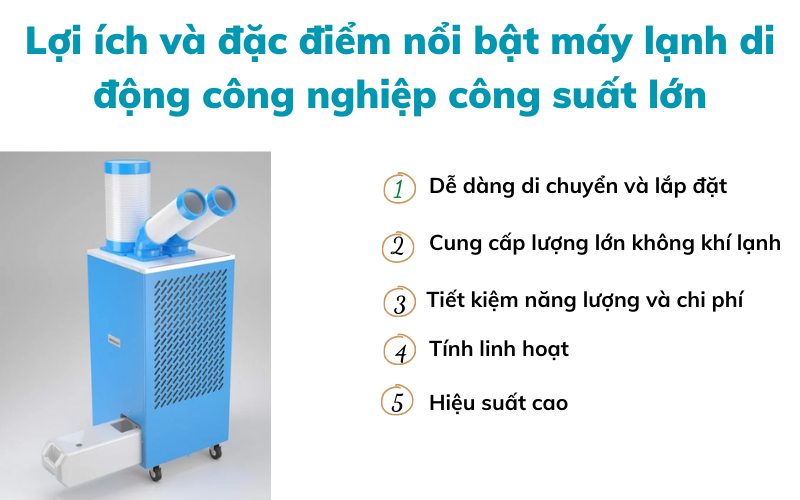 Lợi ích và đặc điểm nổi bật máy lạnh di động công nghiệp công suất lớn