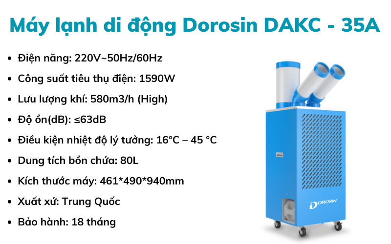 Máy lạnh di động Dorosin DAKC - 35A