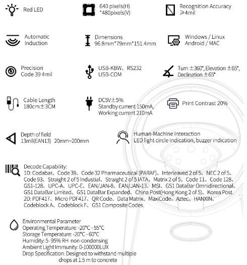 Máy đọc mã vạch 2D XB-X86