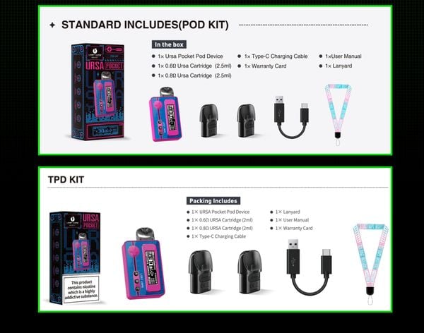 Fullbox của Ursa Pocket Pod Kit by Lost Vape