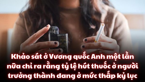 khảo sát ở vương quốc Anh - tỷ lệ hút thuốc giảm