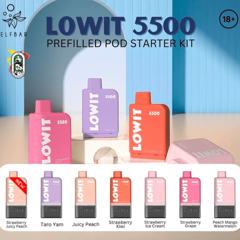 Dau pod dau thay the Elfbar Lowit 5500 Hơi Strawberry Ice