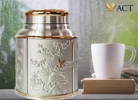 Hộp đựng trà dát vàng chứa đựng tinh hoa thưởng thức trà ngon