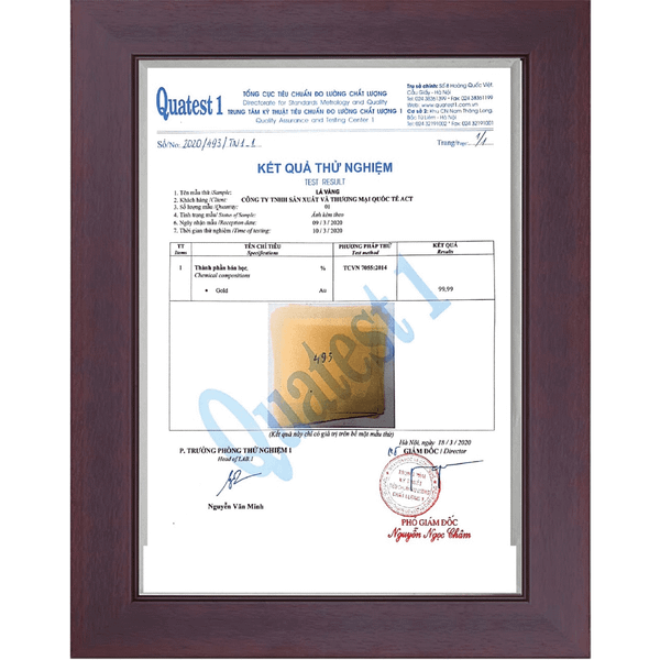 Quà tặng tranh Đôi Chim Công dát vàng 24k ACT GOLD ISO 9001:2015