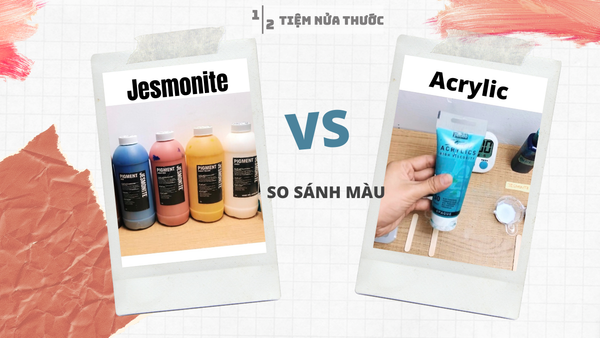 So sánh màu Jesmonite chính hãng vs Màu Acrylics - Phần 2