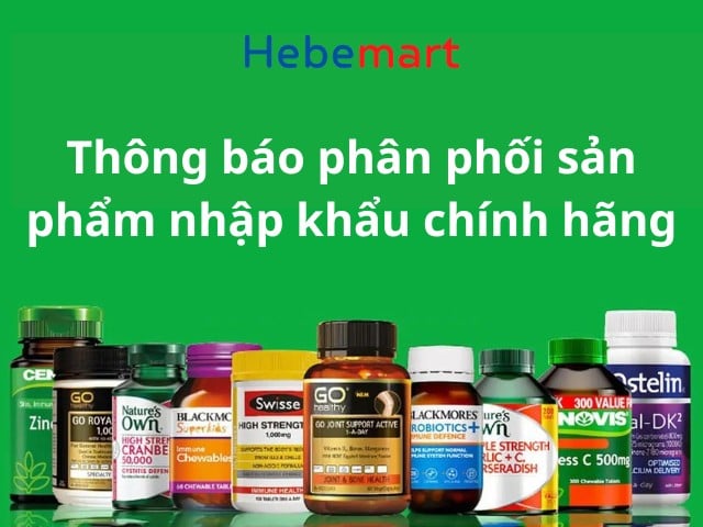 Thông báo về việc phân phối sản phẩm nhập khẩu chính hãng tại Hebemart