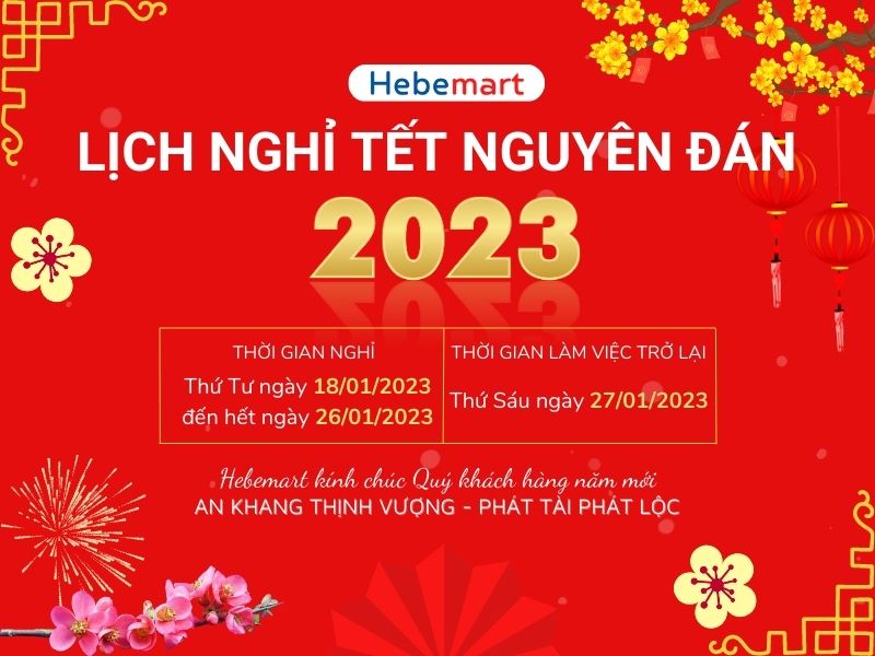 Hebemart thông báo lịch nghỉ Tết nguyên đán Giáp Thìn 2024