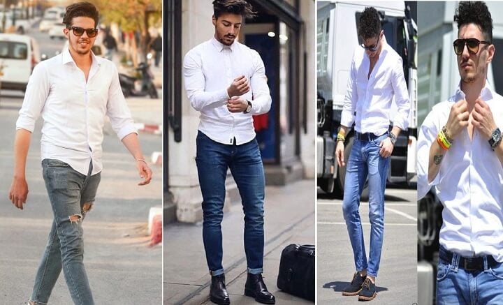 Top 6 Cách Phối Quần Jeans Với Sơ Mi Trắng Cho Nam Đẹp