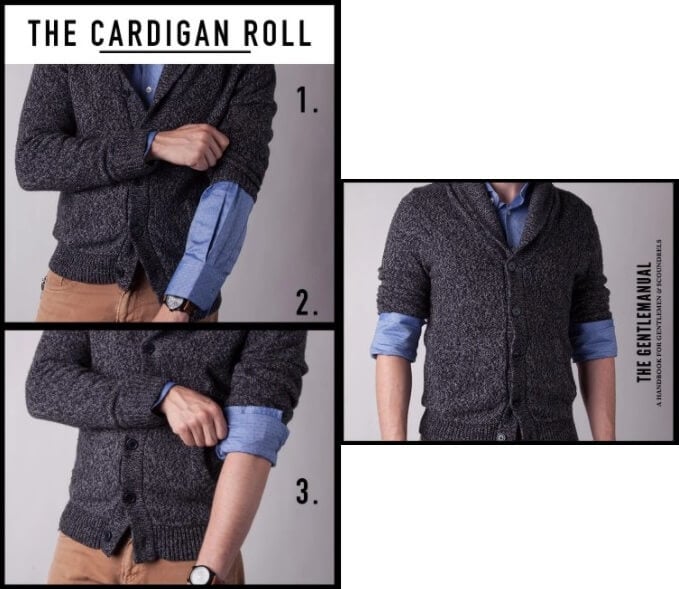 Xắn tay áo sơ mi nam kiểu cuộn áo CARDIGAN