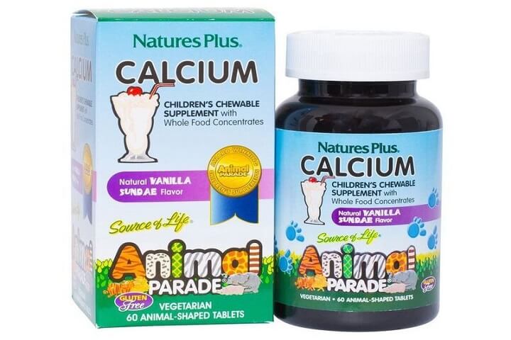canxi hữu cơ cho bé tốt nhất Kẹo Nature's Plus Calcium Animal Parade cho trẻ em