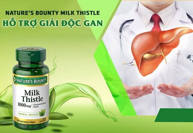 Giải độc gan Nature's Bounty Milk Thistle 1000mg lọ 50 viên Mỹ