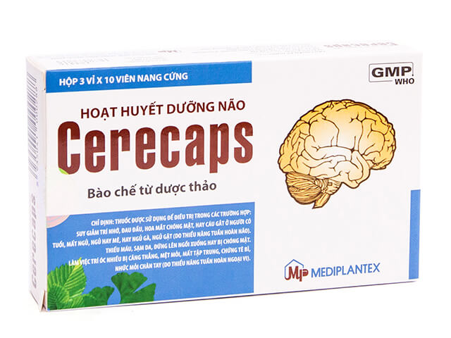 Hoạt huyết dưỡng não Cerecaps bào chế hoàn toàn từ thảo dược, sử dụng rộng rãi cho mọi lứa tuổi đề phòng và chữa bệnh