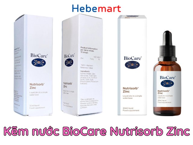 Mua Kẽm nước BioCare Nutrisorb ZinC Anh 30ml  chính hãng giá tốt tại Hebemart