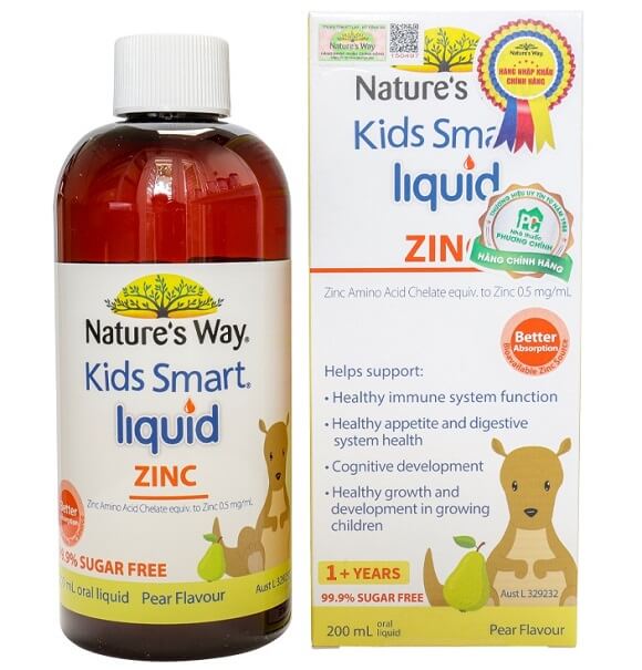 Siro kẽm cho bé Nature's Way Kids Smart Liquid Zinc 200ml Úc