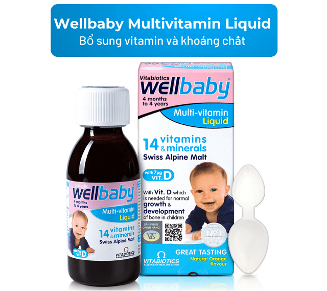Siro vitamin tổng hợp Wellbaby Multi-vitamin Liquid tăng đề kháng cho bé