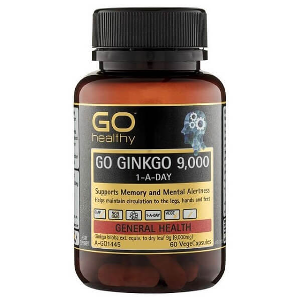 Viên uống GO Healthy GO Ginkgo 9000 1-A-Day của New Zealand hỗ trợ chức năng não khỏe mạnh