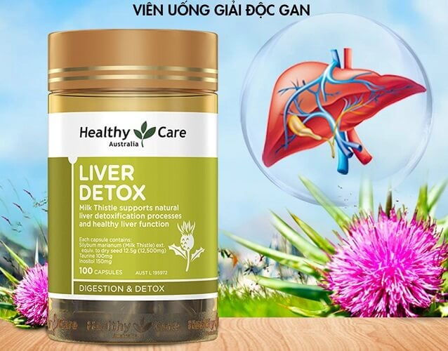 Viên uống giải độc gan Liver Detox Healthy Care 100 viên Úc