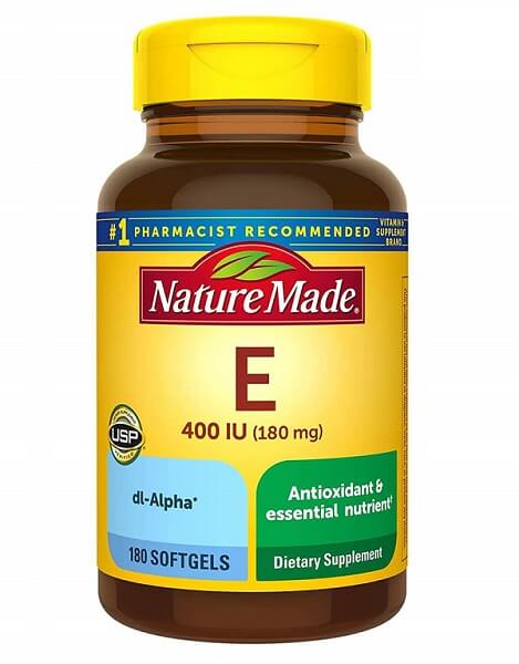 Vitamin e 400 iu Nature Made là sản phẩm vitamin E của Mỹ hỗ trợ bổ sung 400 iu vitamin E tổng hợp mỗi ngày