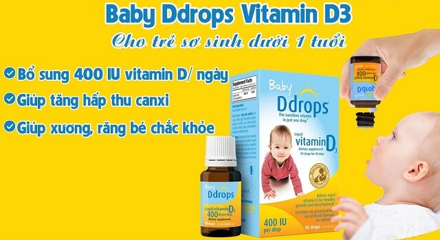Vitamin D3 Baby Ddrops 400IU (Mỹ) cho trẻ sơ sinh
