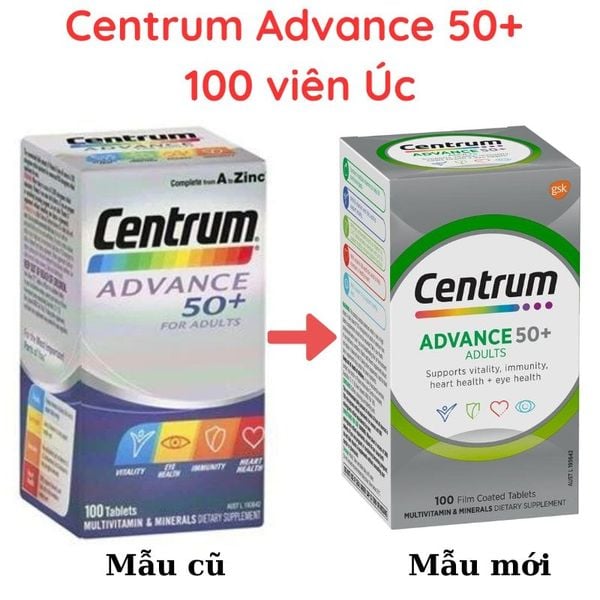 vitamin tổng hợp Centrum Advance 50+ Úc cho người trên 50 tuổi mẫu mới