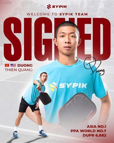 TAY VỢT PICKLEBALL TÀI NĂNG QUANG DƯƠNG CHÍNH THỨC GIA NHẬP ĐỘI HÌNH TEAM SYPIK