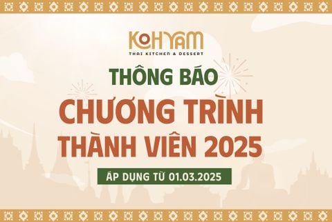 THÔNG BÁO CHÍNH SÁCH THÀNH VIÊN KOH YAM 2025