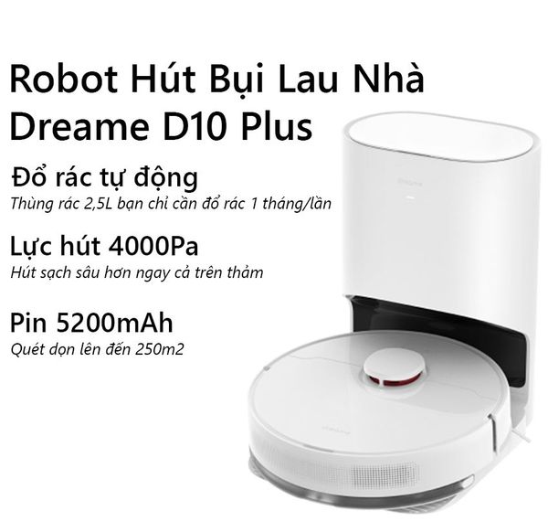 Robot Hút Bụi Dreame D10 Plus
