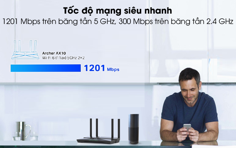 Router Wifi 6 Tp-Link Archer Ax10 Băng Tần Kép Ax1500 - Akia Smart Home