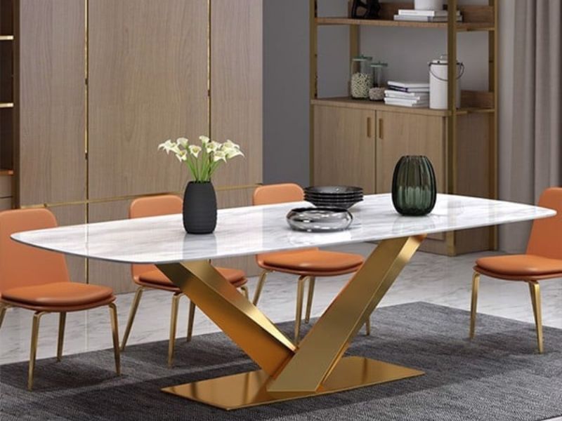 Những mẫu bàn ăn mặt đá hiện đại hình chữ nhật được ưa chuộng hiện nay