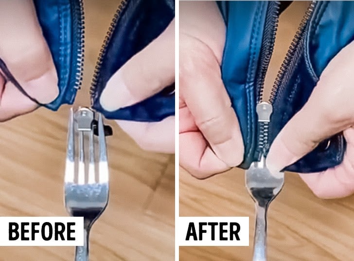 Mẹo Gắn Dây Kéo Bằng Nĩa Nhanh Chóng, Đơn Giản