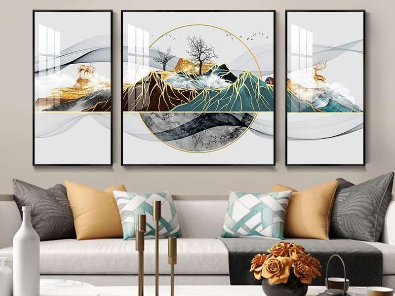 10 ý tưởng trang trí nội thất phòng khách bằng tranh treo tường