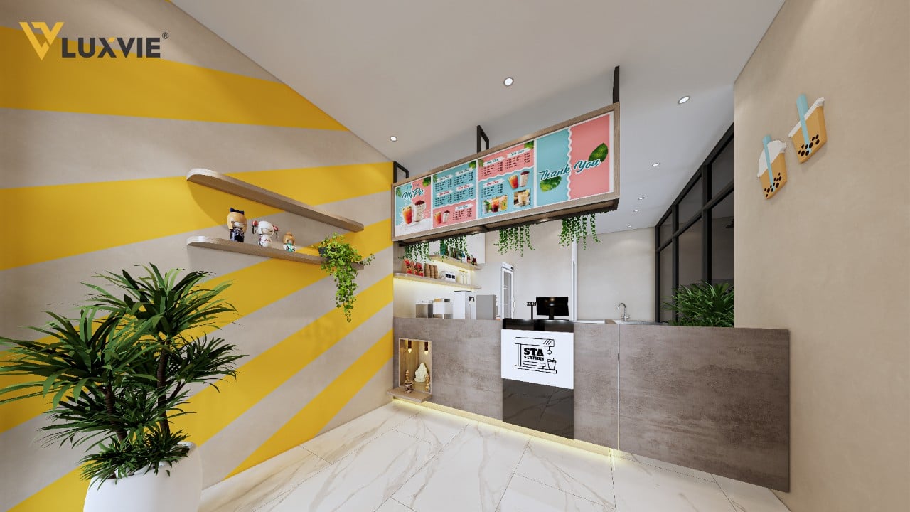 Dự án thi công Shophouse Trà sữa take away Stastation