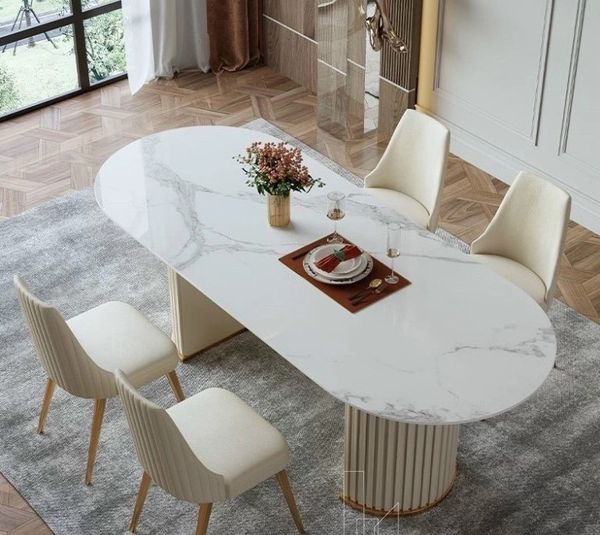 bàn ăn mặt đá marble