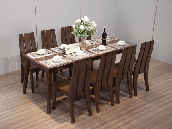 bàn ăn gỗ sồi 8 ghế