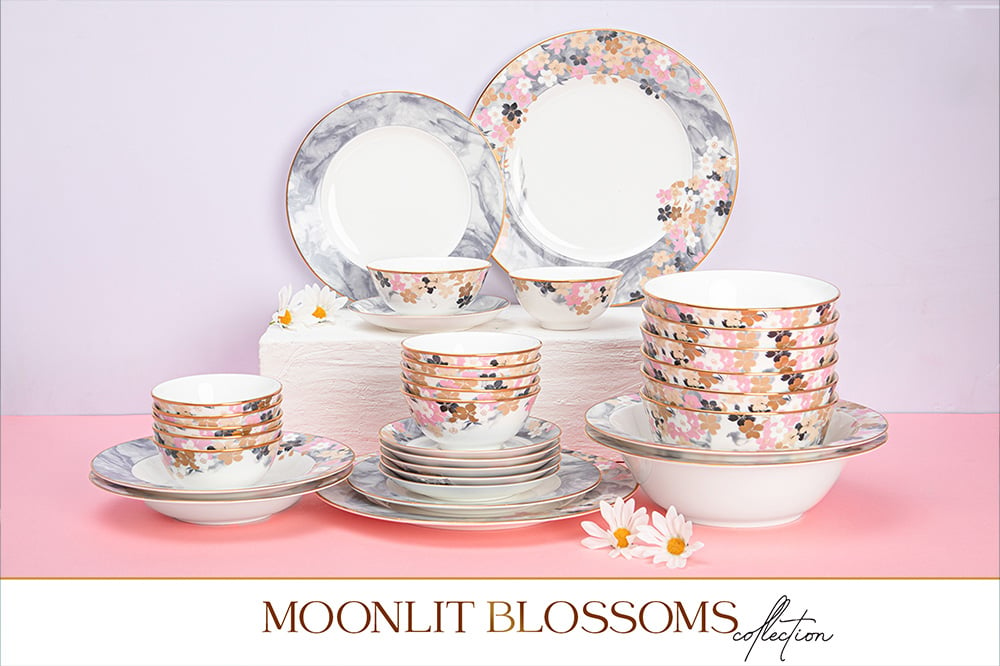 Bộ bát đĩa đẹp Moonlit Blossoms