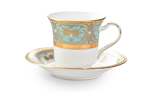 Chén trà (tách trà) 220ml & đĩa lót Georgian Turquoise