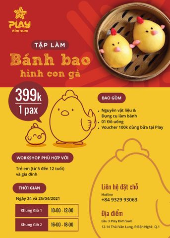 WORKSHOP: TẬP LÀM BÁNH BAO HÌNH CON GÀ