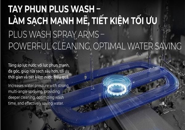 Máy rửa bát Hafele 535.29.700 với công nghệ Tay phun Plus Wash mạnh mẽ