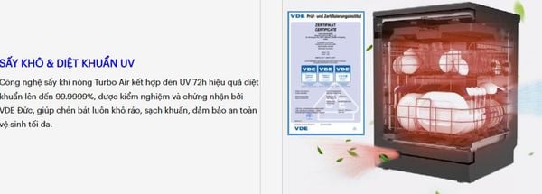 Máy rửa bát Hafele 535.29.700 có công nghệ sấy khí nóng