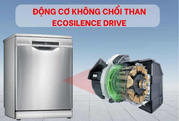 Động cơ EcoSilence Drive trên Bosch SMS6ZCI00P vận hành êm ái và bền bỉ
