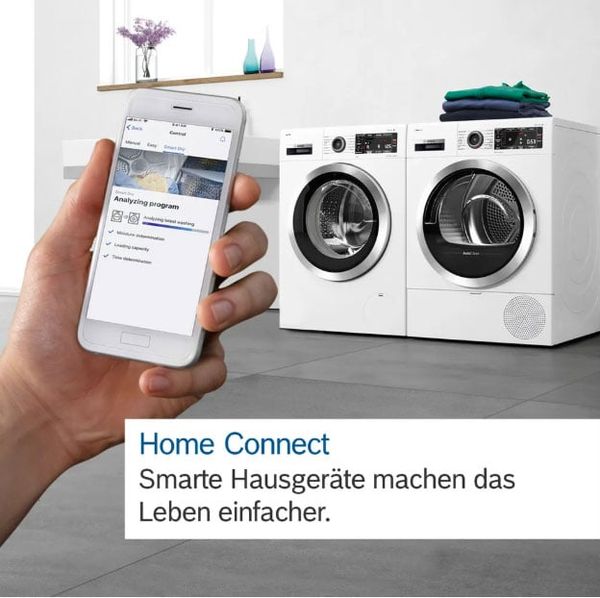 Tính năng Home Connect điều khiển máy giặt Bosch từ xa qua điện thoại của máy giặt Bosch Serie 8 WGB256A91