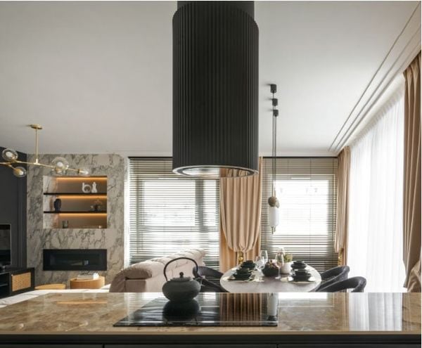 Hút Mùi Đảo Malloca Monoblack K-382B thiết kế màu đen sang trọng
