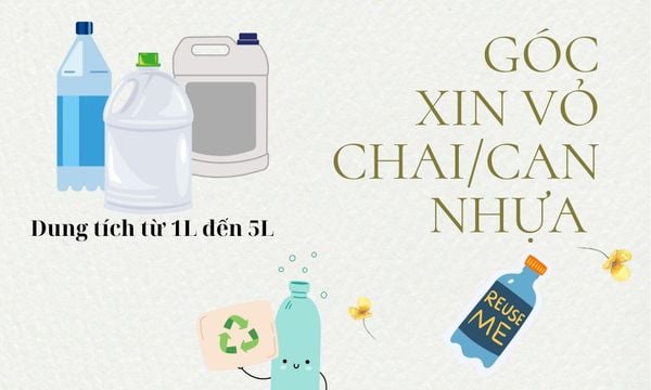 GÓC XIN VỎ CHAI/CAN NHỰA
