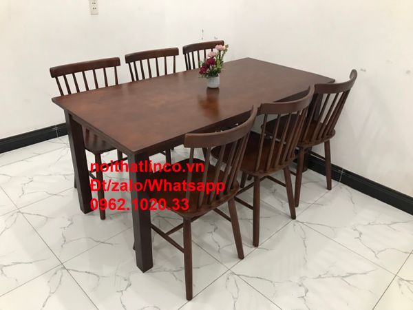 Bàn ăn 6 ghế Quận 4 | Bàn ăn 1m6 6 ghế giá rẻ Quận 4 | Nội Thất Linco Sài Gòn SG