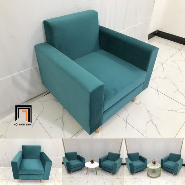 ghế sofa đơn giá rẻ, sofa đơn màu xanh lá vải nhung nỉ, sofa đơn gia đình
